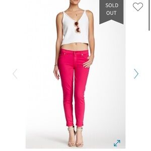 7 FOR ALL MANKIND pink skinny jeans